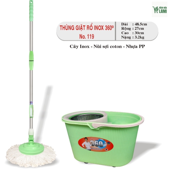 Thùng giặt rổ Inox 360