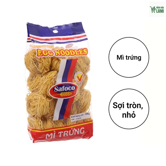 Mì trứng sợi nhỏ Safoco 500gr