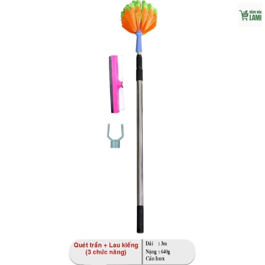 Quét trần + lau kiếng (3 chức năng)