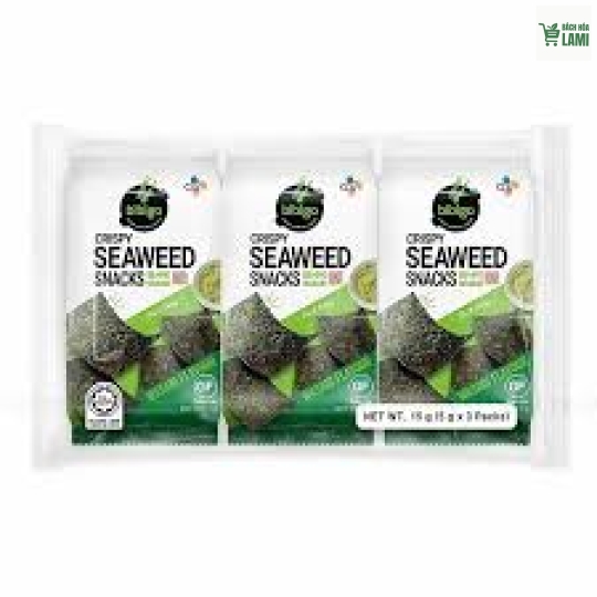 Snack rong biển giòn BIBIGO vị Wasabi 5gx3