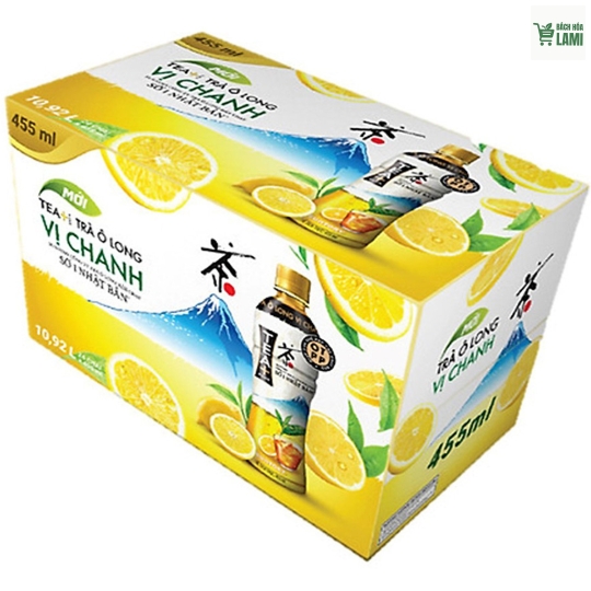 Trà Olong chanh tea+ 455ml - 1 thùng